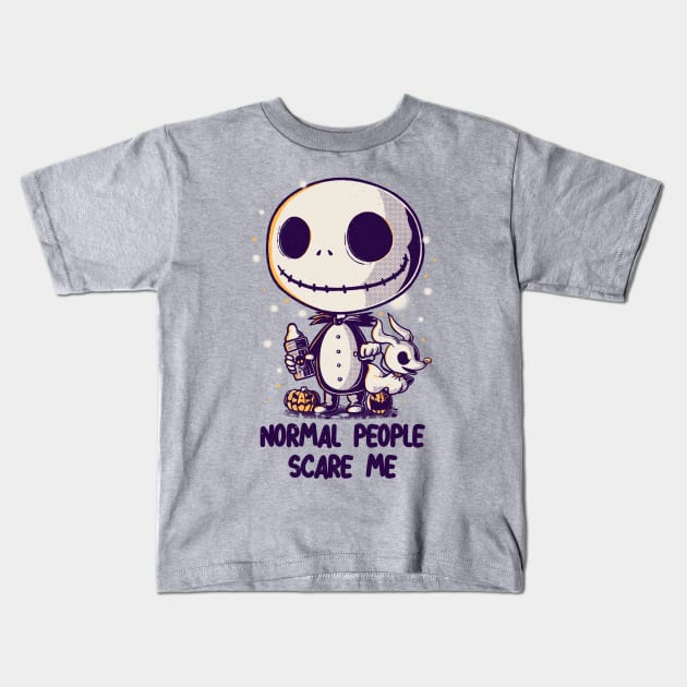 Normal People Scare Me Kids T-Shirt by studioyumie